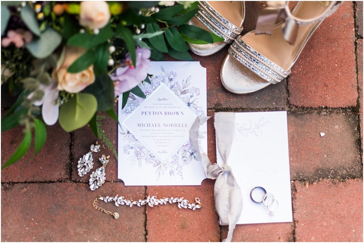 Personalized wedding invitations for Destrehan Plantation wedding