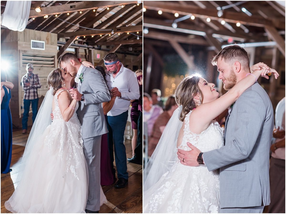 Wedding guests dancing at Destrehan Plantation Mule Barn reception