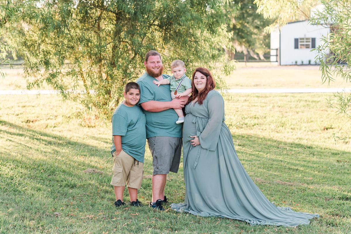 Family photo taken at Robinson Ranch in Houma