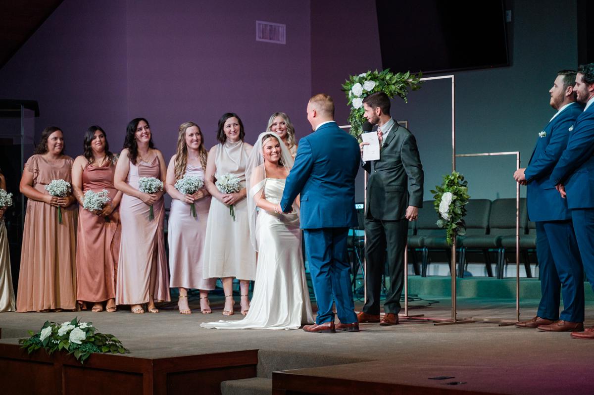 Bride and groom get married at Paris Church of God