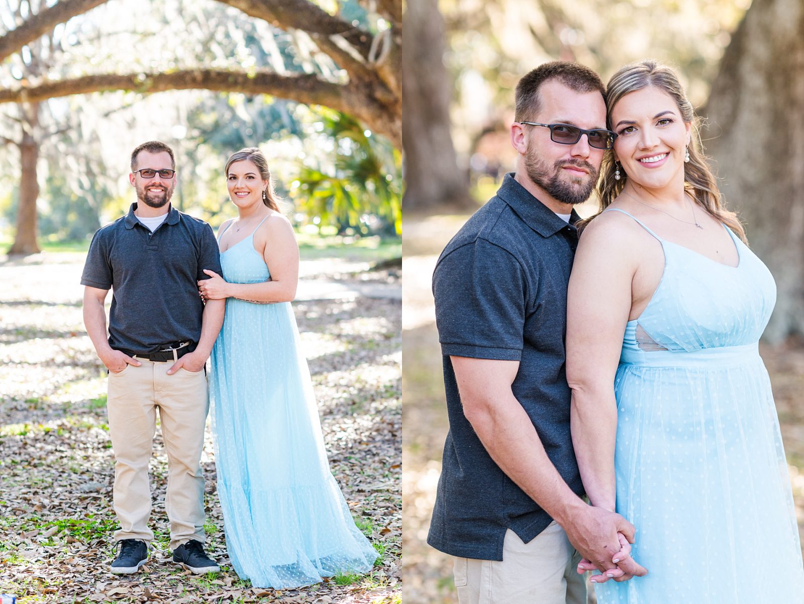 Engagement session at City Park featuring Salena and Trey with natural sunlight